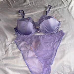 SavageX Fenty Purple Lace Bra Set